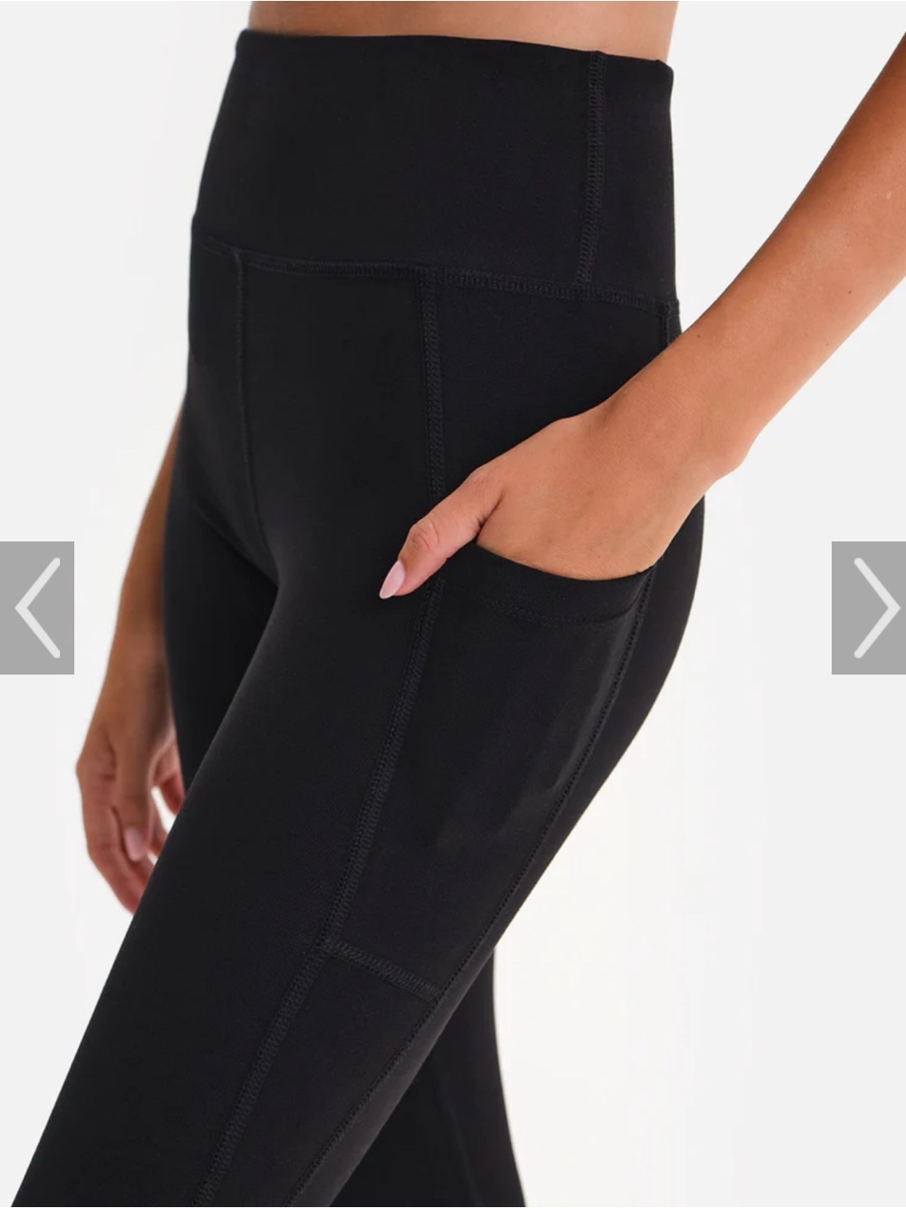 MATE Black Active Leggings Sz L Organic Cotton & Spandex - Picture 12 of 12